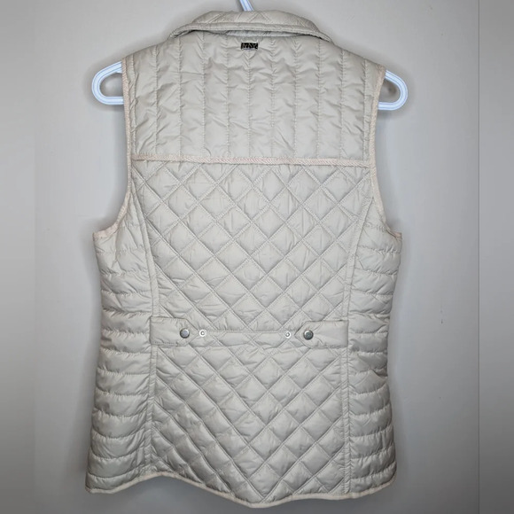 MARC New York Cream Beige Quilted Zip Up Collared Vest Woman Medium - Picture 2 of 10